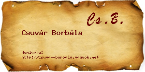 Csuvár Borbála névjegykártya