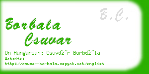 borbala csuvar business card